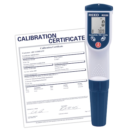 REED Conductivity/TDS/Salinity Meter, Includes ISO Certificate